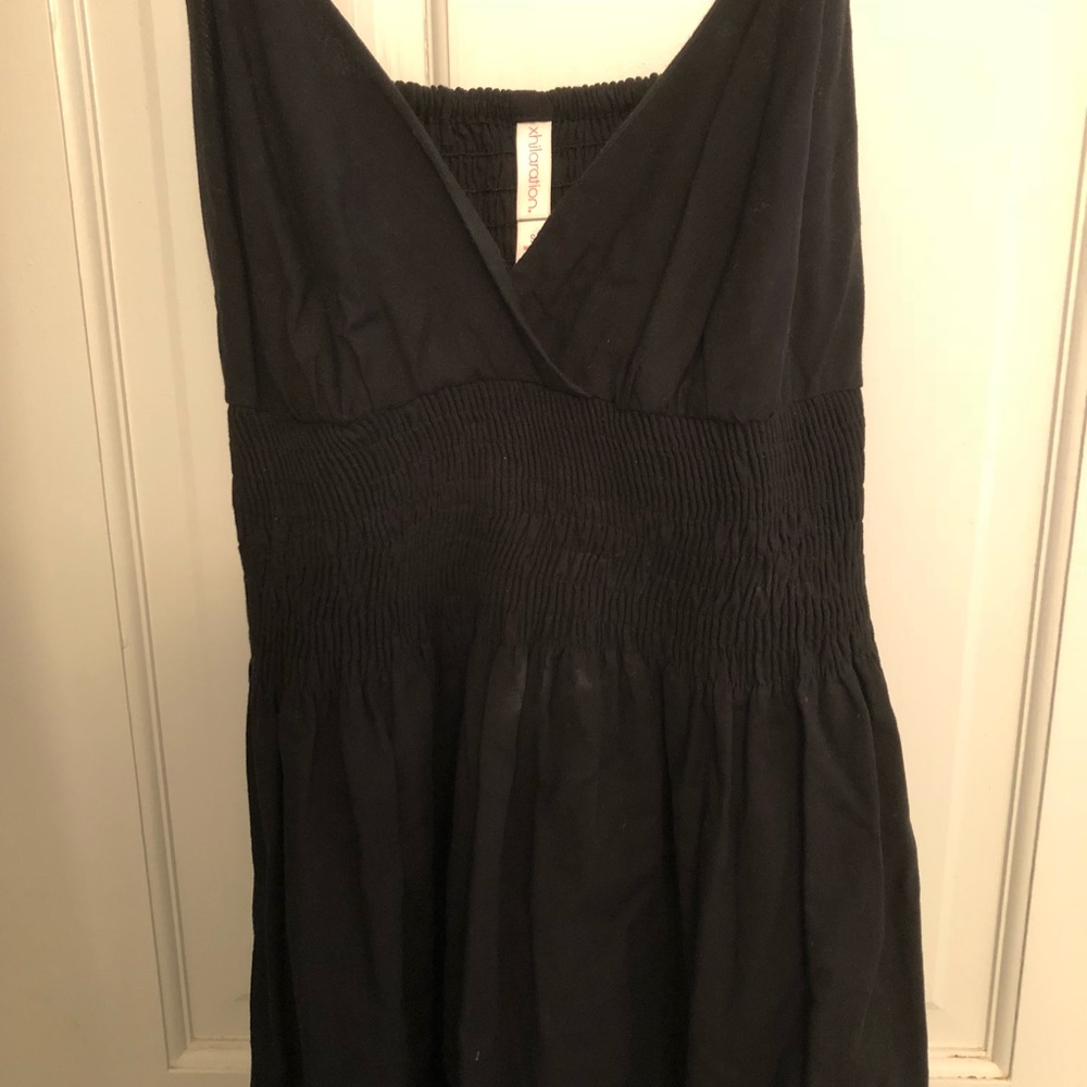 Black spaghetti strap cotton dress